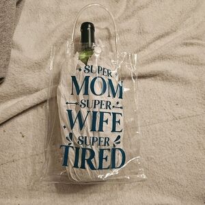 Handmade Beautiful Beacons Mom Themed Wine Gift Bag Clear